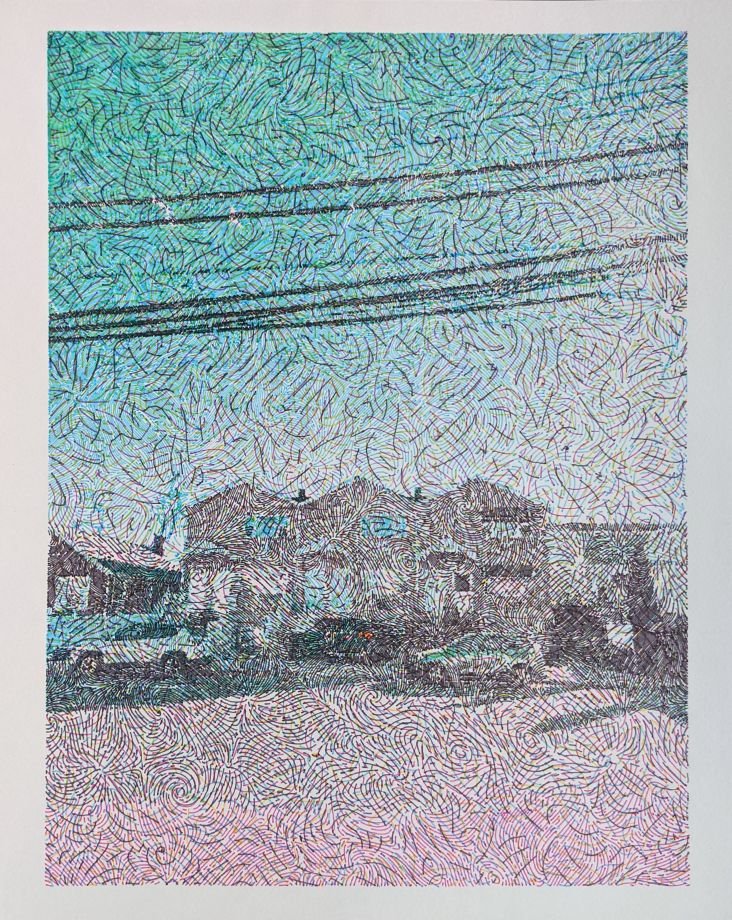Plotted drawing, flood-prone neighborhood