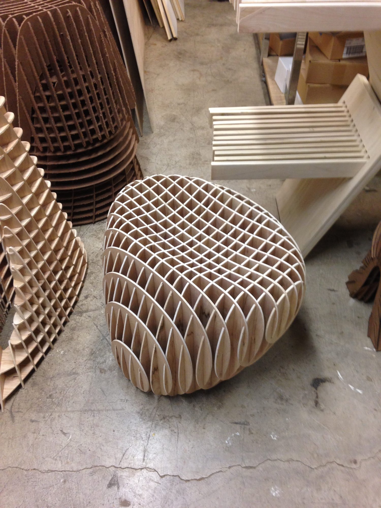 Sliced Furniture — stool and bench